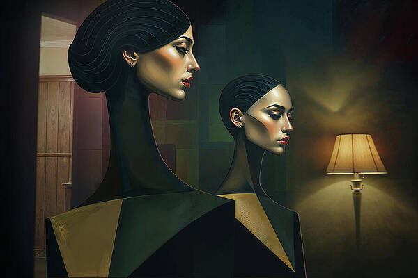 What Eyes Dont Say A Geometry Scene With Two Females Print