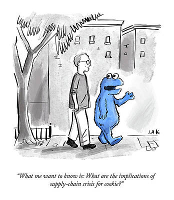 Cookie Monster Addresses Supply Chain Crisis Drawing