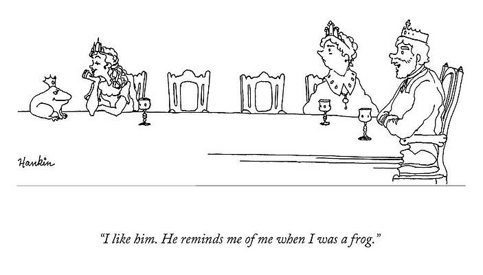 Fairy Tale Drawing - When I Was A Frog by Charlie Hankin