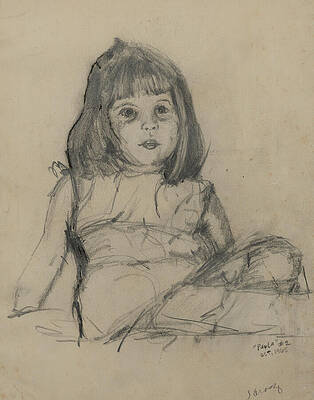 Wall Art featuring the drawing When She Was Little by Susan Orosz