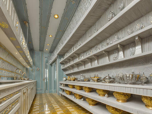 Gold Wall Art featuring the digital art Where We Keep The Fancy Stuff by Eris And AI