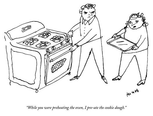 Baking Wall Art featuring the drawing While You Were Preheating The Oven by Roland High