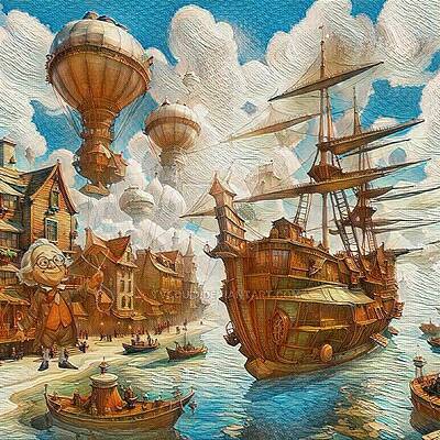 Whimsical Harbor of Floating Dreams by Razz M'Tazz