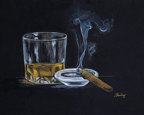 Painting - Whiskey And Cigar by Shirley Dutchkowski
