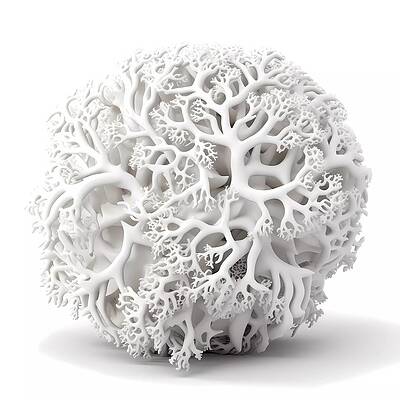 Serene Digital Art - White 3D Coral On White Background No 2 by Andre Petrov