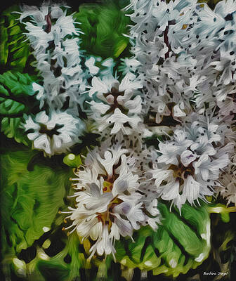White Blossoms in Lush Greenery Wall Art