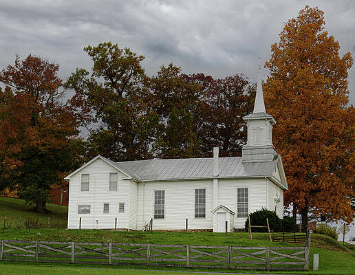 Sky Wall Art featuring the photograph White Church On The Hill by Steve Templeton