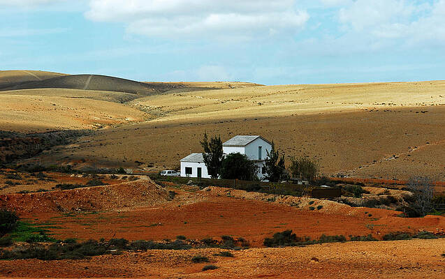 Landscape Wall Art featuring the photograph White House In Mountain by Severija Kirilovaite