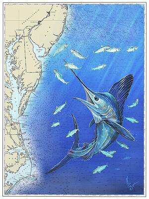 White Marlin Chart Print