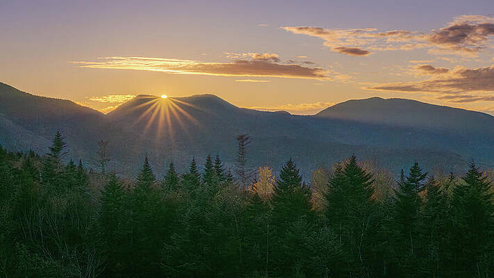 Sunrise Over Mountain Range Wall Art