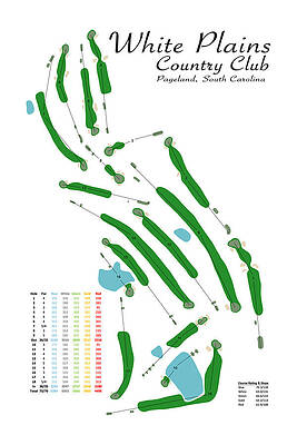 Wall Art featuring the digital art White Plains Country Club by Flop Shot Studio