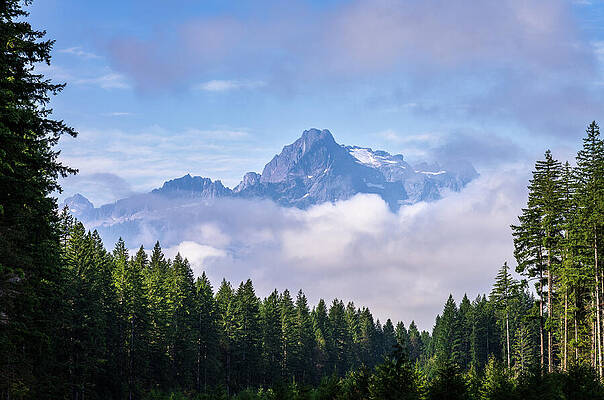 Majestic Mountain Over Forest Photograph