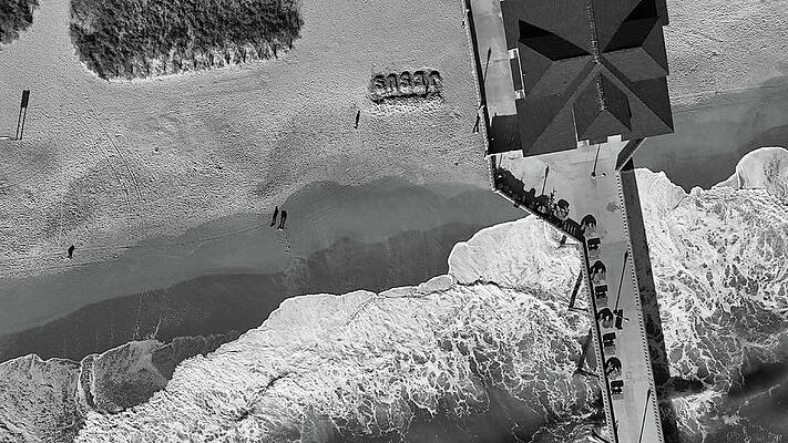 Pier Wall Art featuring the photograph Whitewash At The Pier by Oceanic SkyView