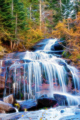 Waterfall Photograph - Whitney Portal Waterfalls 2 by Barbara Siegel