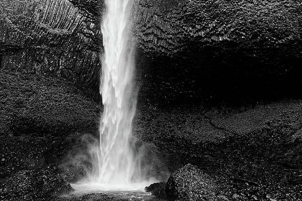 Textured Photograph - Who Put The Hex On These Falls? -- Latourell Falls In The Columbia River Gorge, Oregon by Darin Volpe