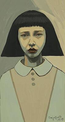 Woman with a Short Bob Cut Wall Art