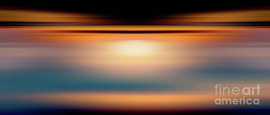 Vibrant Photograph - Wide Abstract Sunset Over A Seascape by Stefano Senise
