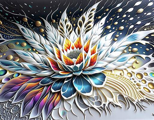 Intricate Abstract Flower Design Wall Art