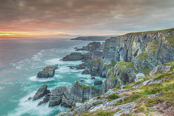 Sunset Photograph - Wild Atlantic Way Sunset At Mizen Head, Co Cork by Adrian Hendroff