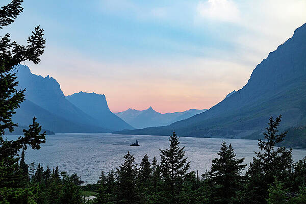 Serene Mountain Lake at Sunset Wall Art