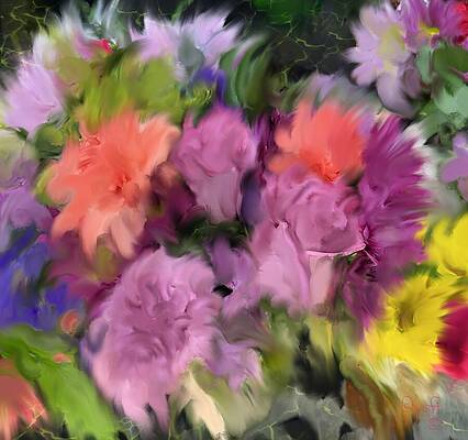 Flower Wall Art featuring the painting Wild Flowers - Expressive Botanical Wall Art by Sonja Kraft