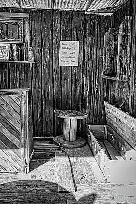 Wall Art featuring the photograph Wild West Saloon - Chloride, Arizona - BW by Tatiana Travelways