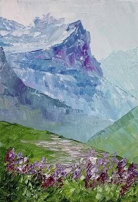 Glacier National Park Painting - Wildflowers Of Glacier by Raette Meredith