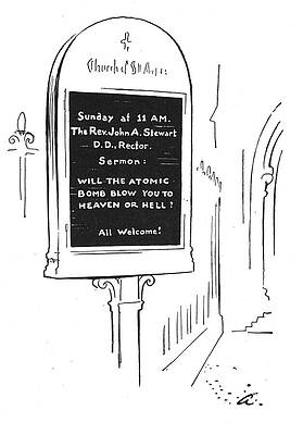 Setting Drawing - Will The Atomic Bomb Blow You To Heaven Or Hell? by Alain