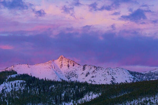 Wall Art featuring the photograph Wilson Peak In Alpenglow Colors View From Big Sky, Montana by Nancy Gleason