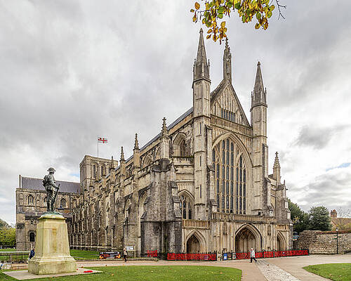 Wall Art featuring the photograph Winchester Cathedral by Shirley Mitchell