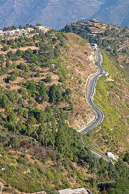 Hill Station Wall Art featuring the photograph Winding Road-3, New Tehri by Sanjay Marathe