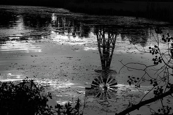 Water Photograph - Windmill Reflections by Bonnie Colgan