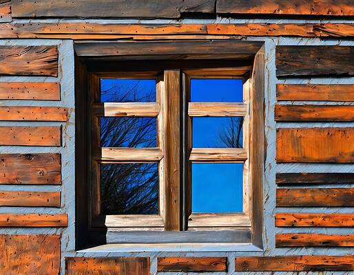 Sky Digital Art - Window With Blue Sky Reflection by Eris And AI