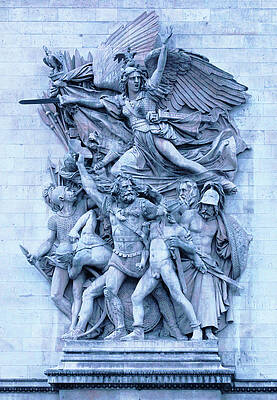 Blue Wall Art featuring the photograph Winged Liberty / Arc De Triomphe by Ron Berezuk