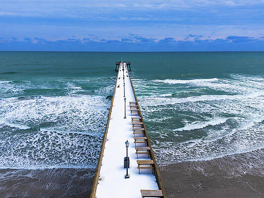 North Carolina Wall Art featuring the photograph Winter Beach by Oceanic SkyView