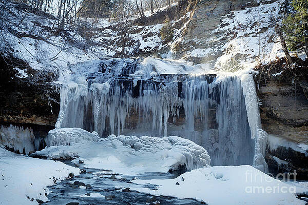 Winter Photograph - Winter Cascade Close by Natural Focal Point Photography