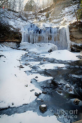 Winter Photograph - Winter Cascade Falls by Natural Focal Point Photography