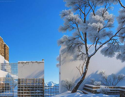 Sky Digital Art - Winter City by Eris And AI