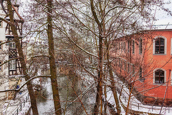 Wall Art featuring the photograph Winter Day On Bamberg Canal, Bavaria, Germany by Tatiana Travelways