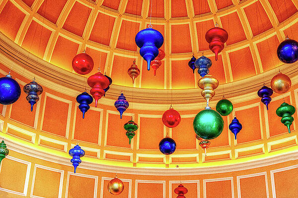 Wall Art featuring the photograph Winter Decorations At Bellagio, Las Vegas by Tatiana Travelways