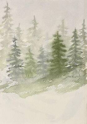 Misty Forest Landscape Wall Art