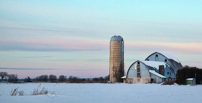 Winter Wall Art featuring the photograph Winter Farm And Barns Ontario by Tatiana Travelways