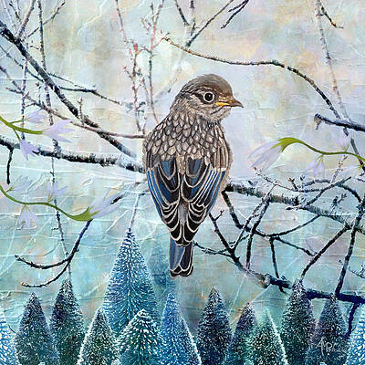 Wildlife Painting - Winter Glow by Angeles M Pomata