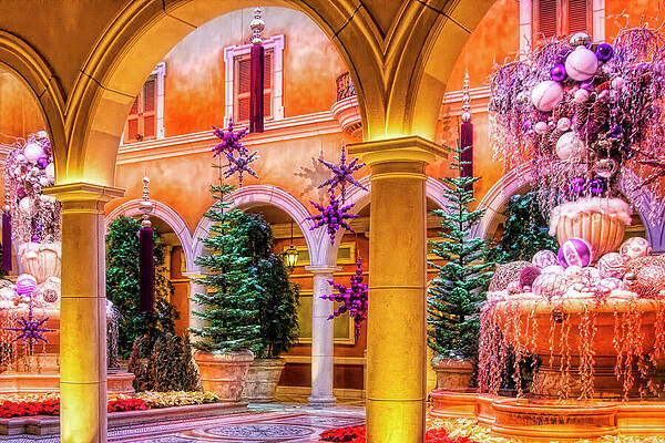 Winter Wall Art featuring the photograph Winter Holidays At Bellagio, Las Vegas by Tatiana Travelways