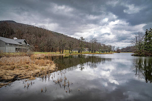 Calm Lake Under Cloudy Sky Wall Art