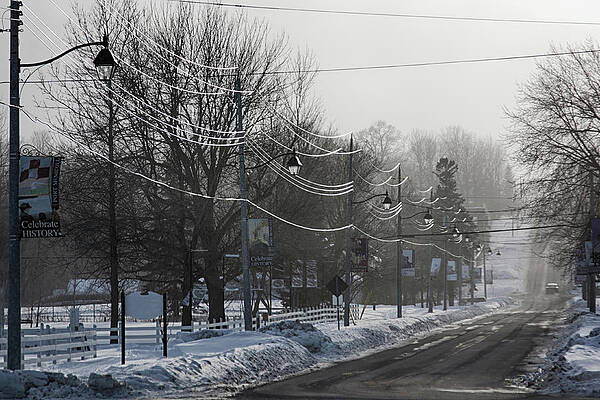 Wall Art featuring the photograph Winter Shining Power Lines - Ontario, Canada by Tatiana Travelways