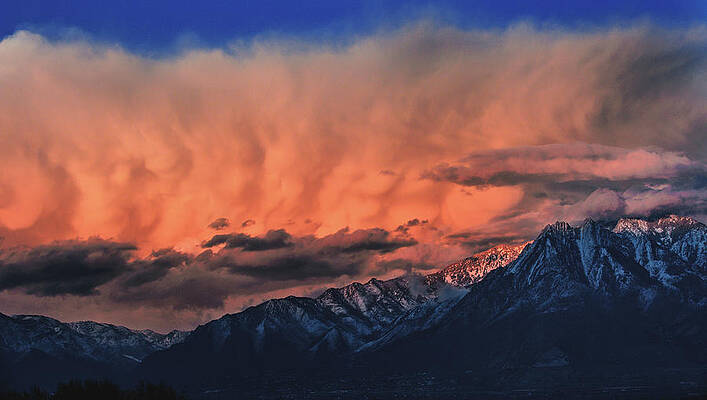 Moody Photograph - Winter Storm Over Mount Olympus by Abbie Warnock
