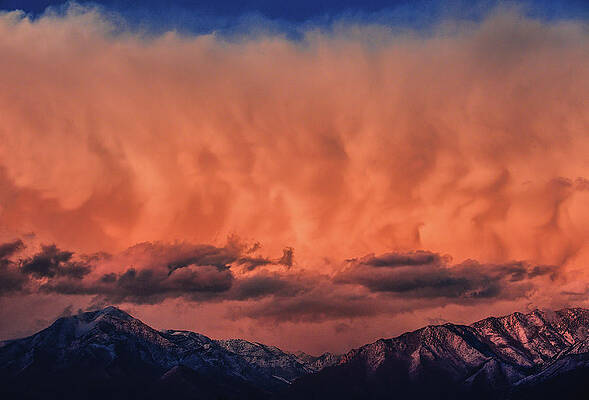 Moody Photograph - Winter Storm Over Wasatch Mountains, Utah by Abbie Warnock