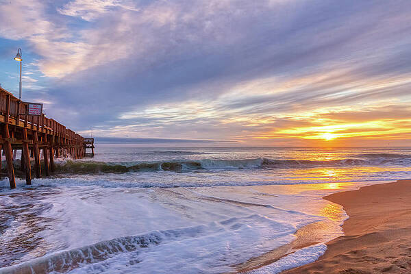 Reflection Wall Art featuring the photograph Winter Sunrise At Sandbridge by Donna Twiford
