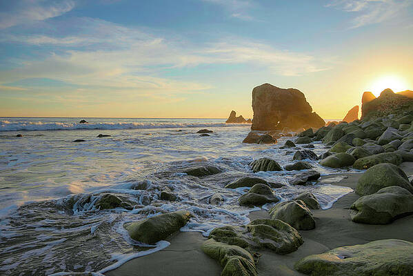 Wall Art featuring the photograph Winter Sunset Behind The Rocks by Matthew DeGrushe